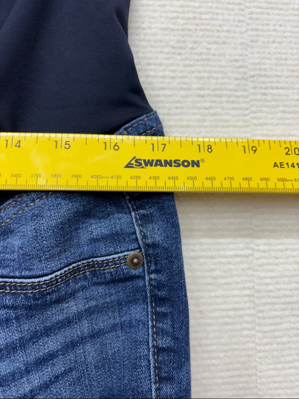 Isabel | Maternity Dark Blue Denim Jeans with Black Stretch Waistband 12 31R 31 - Picture 5 of 7